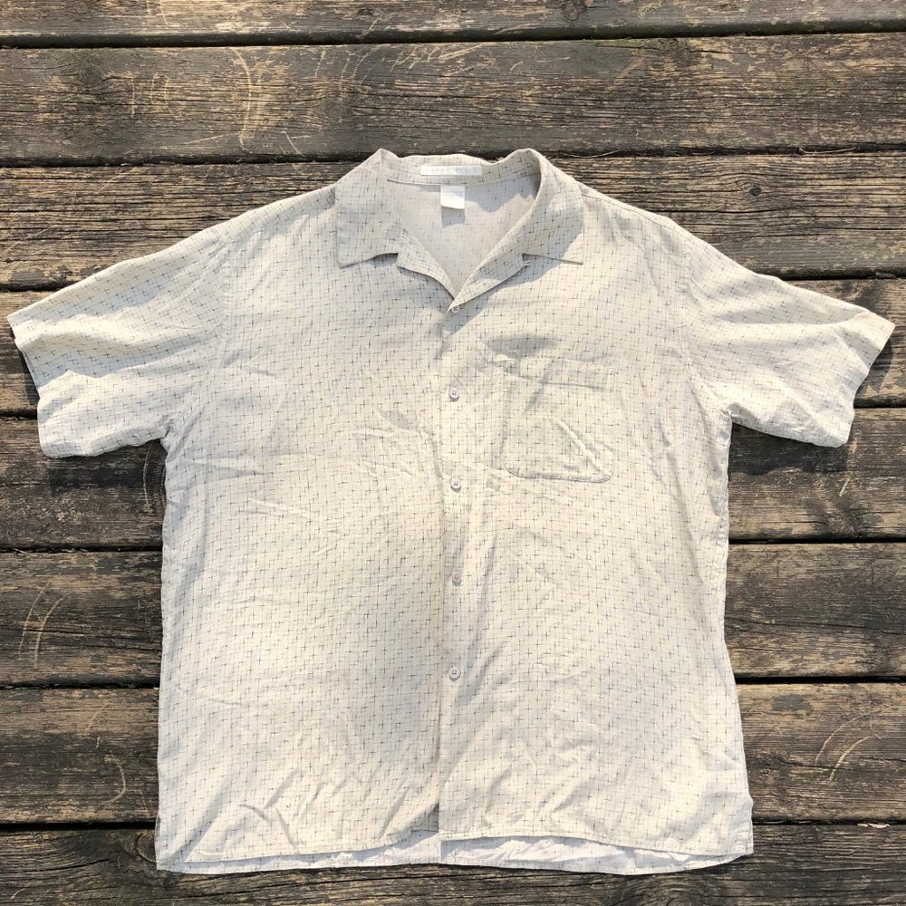 Perry Ellis Men's Silk Short Sleeve Button Down